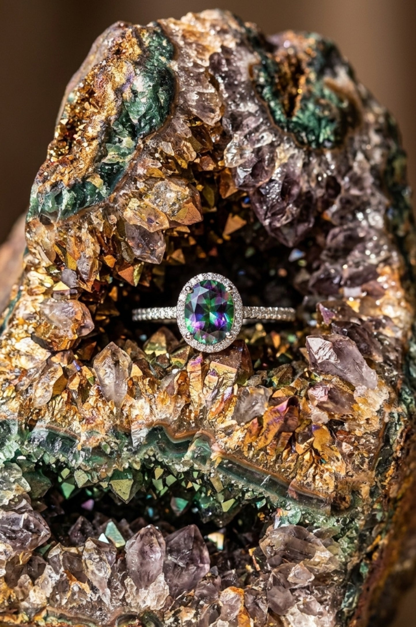 Anillo halo místico en plata 925