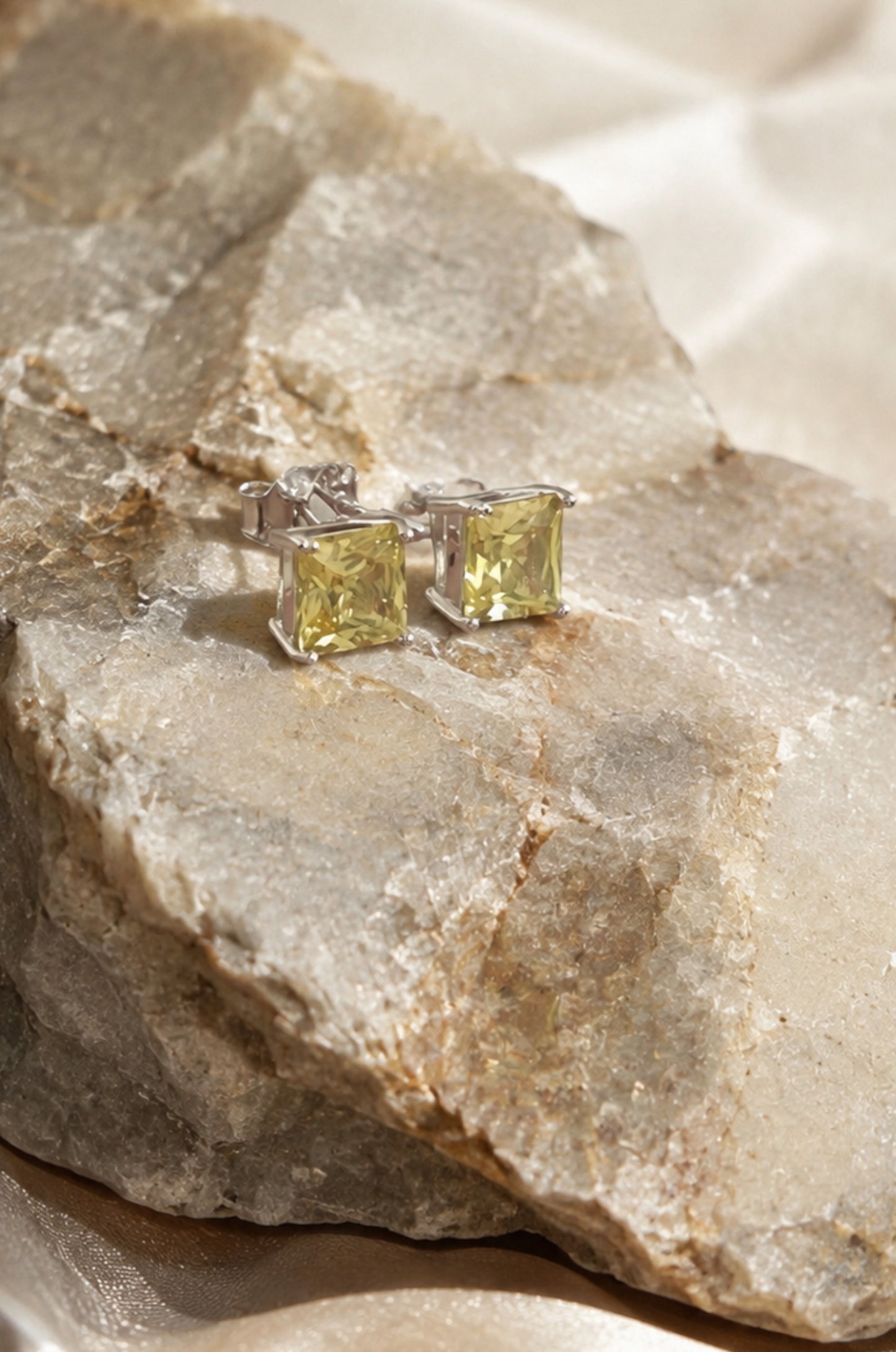 Aretes princesa heliodoro en plata 925