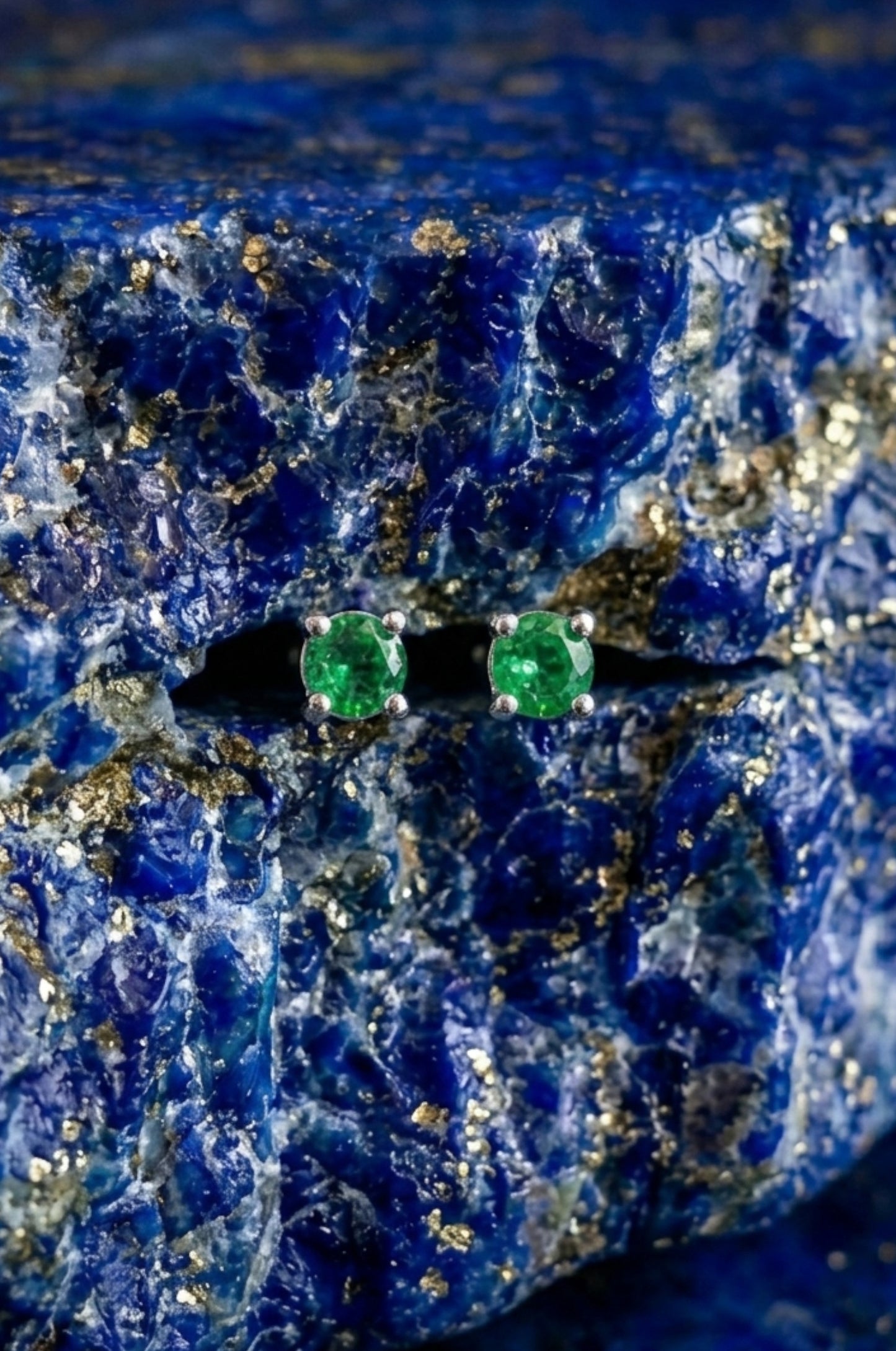 Broqueles verdes en plata 925