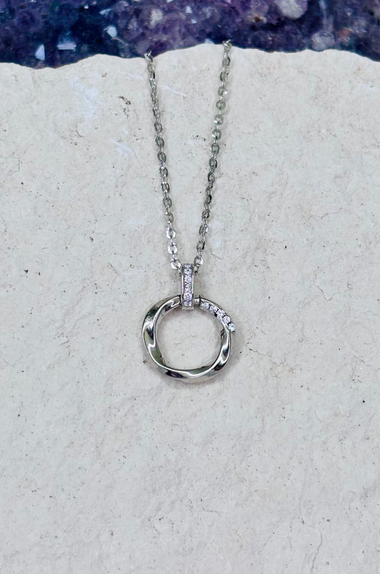 Collar de zirconitas blancas corte diamante en plata 925