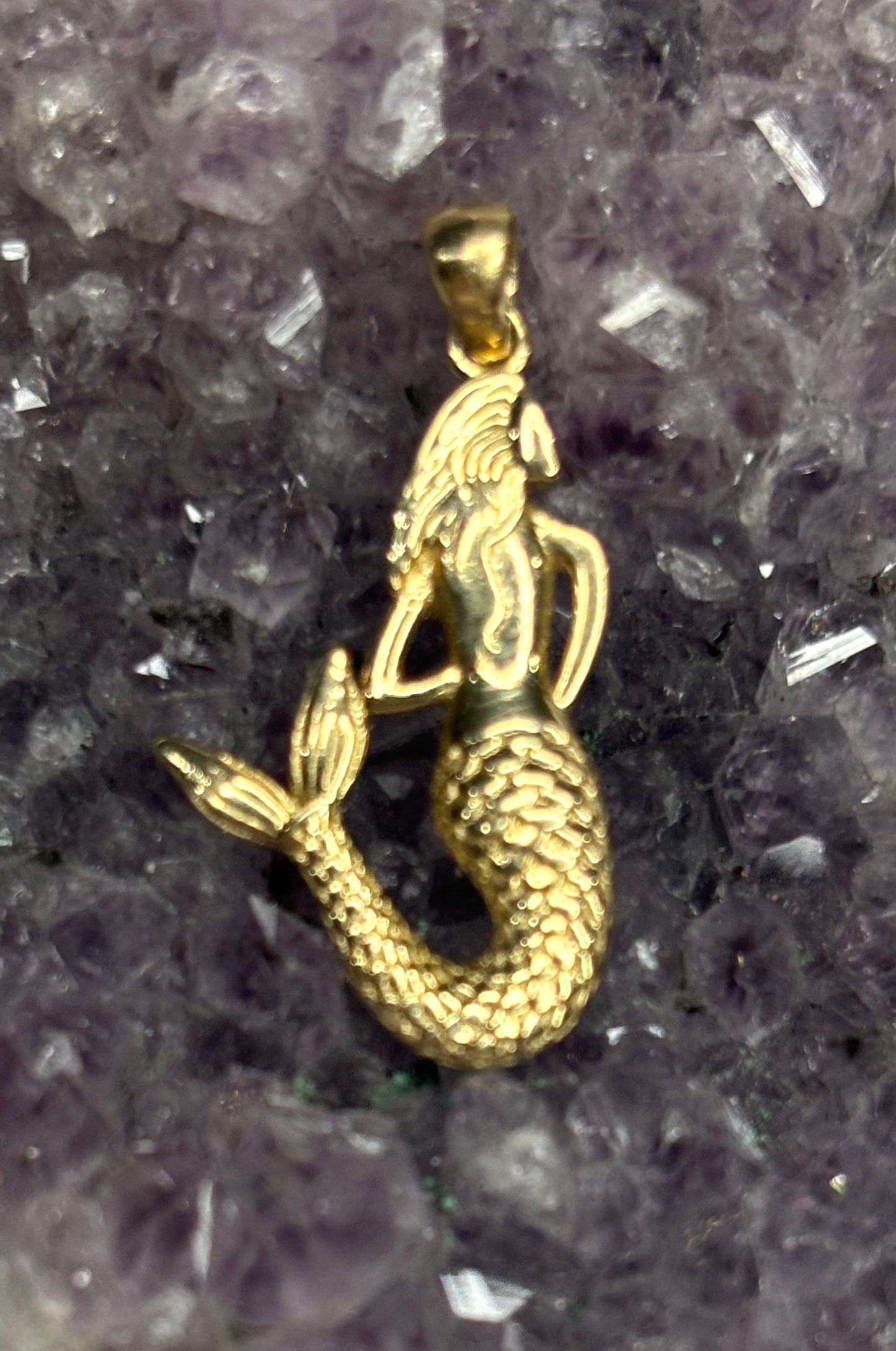 Dije sirena en oro amarillo 14k