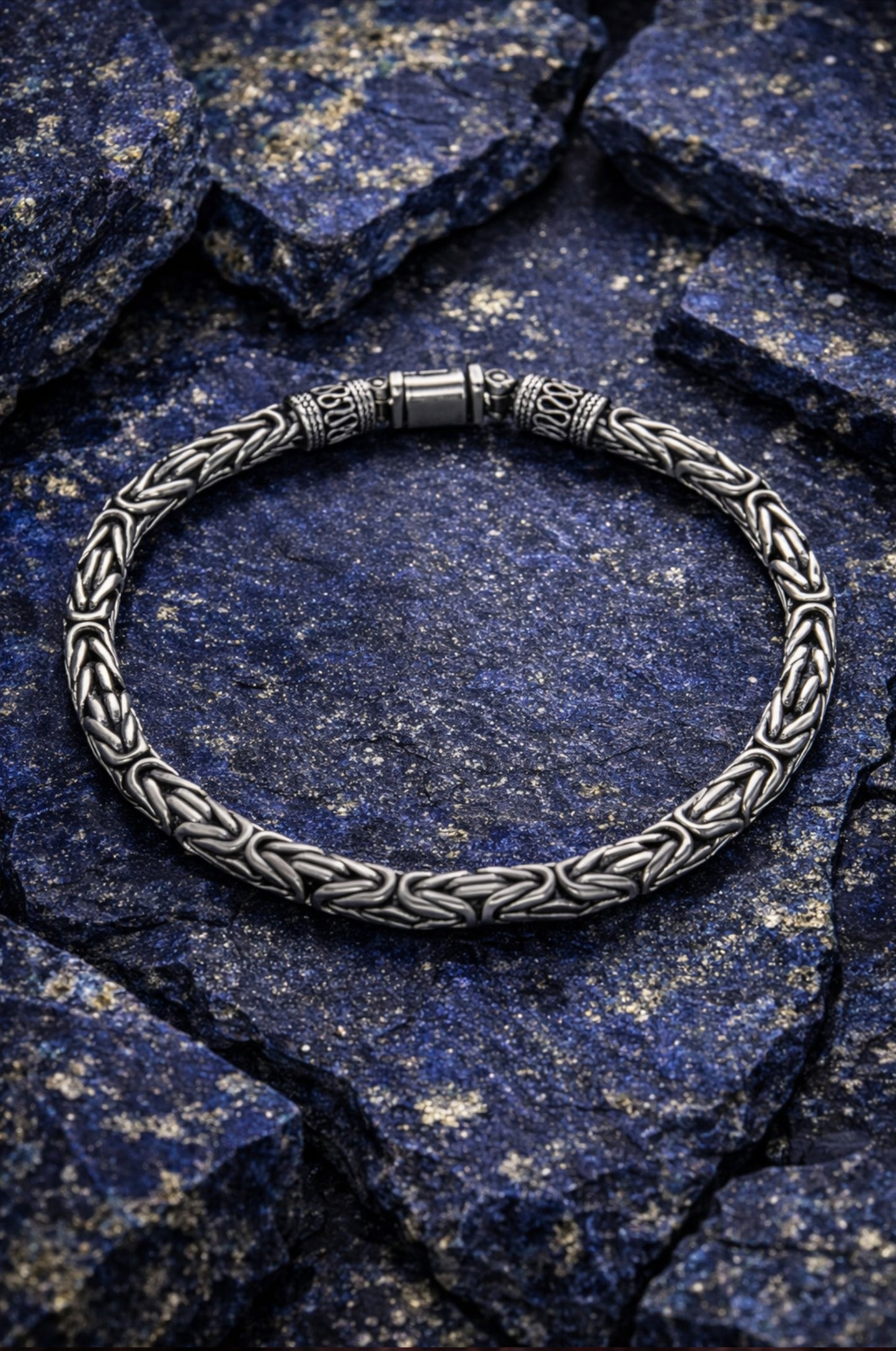 Pulsera tejido bizantino en plata 925