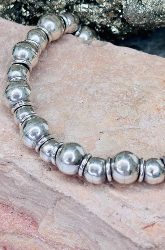Pulsera tipo Tiffany con argollas en plata 925 de 20 cm de largo