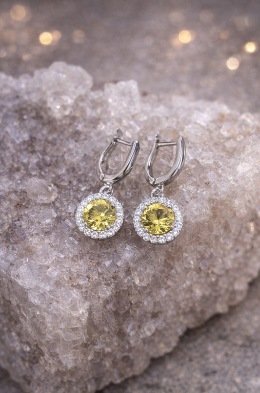 Aretes de Heliodoro en plata 925