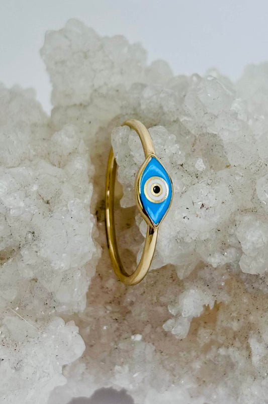 Anillo Ojo Protector en Oro Amarillo 10k