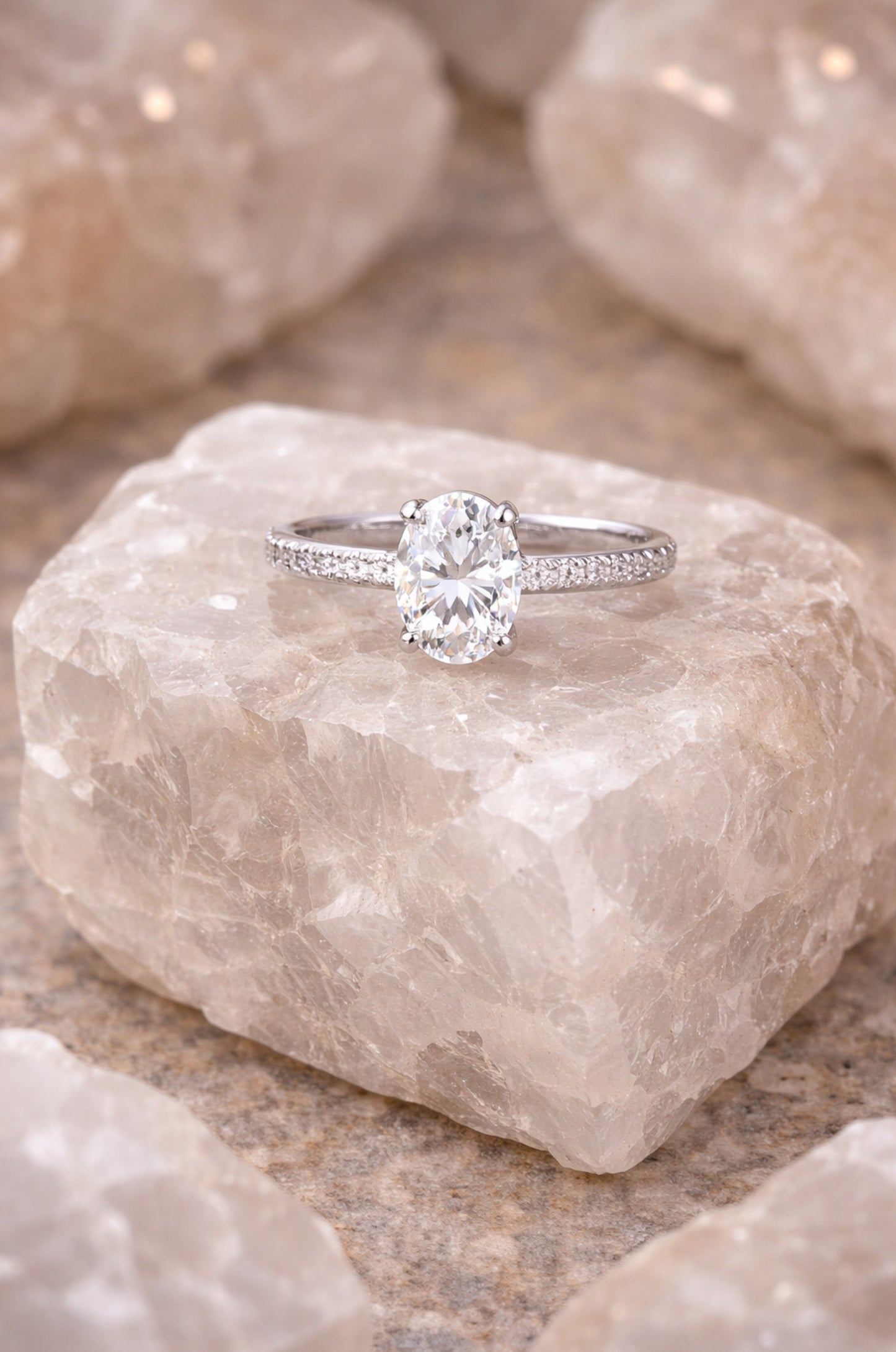Anillo de promesa óvalo en plata 925