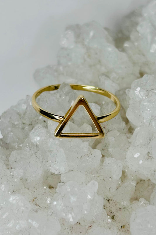 Anillo Triangular en Oro Amarillo 14k