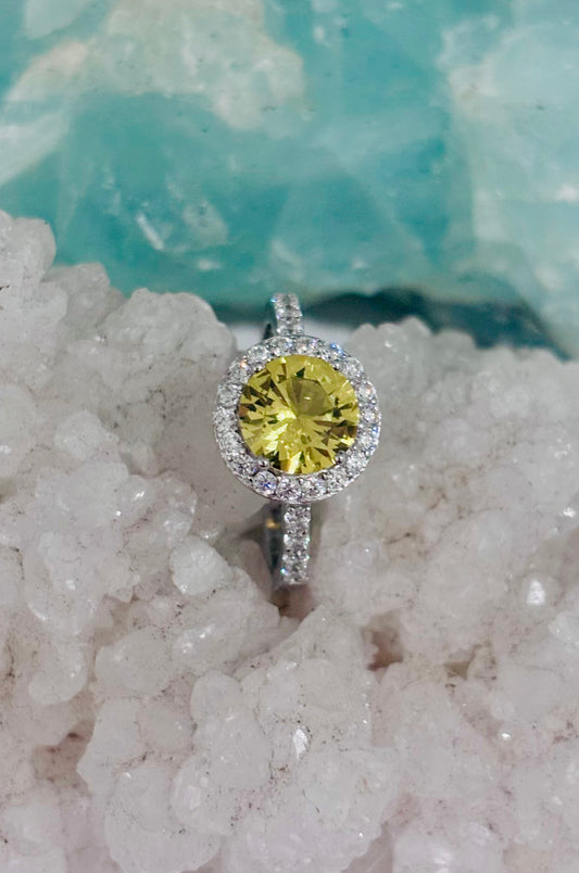 Anillo de Heliodoro en plata 925