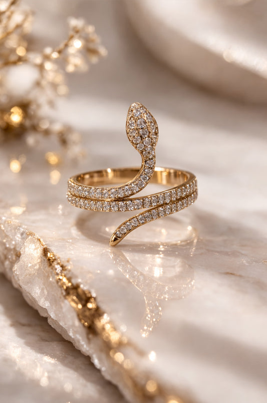 Anillo Serpiente en Oro Amarillo 14k