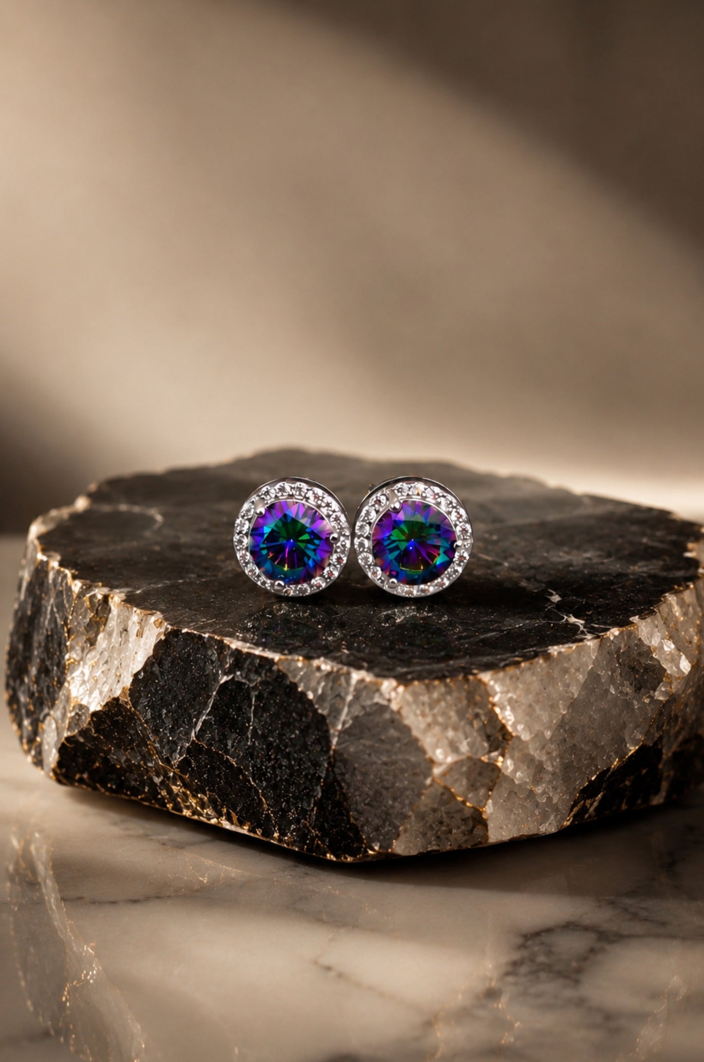 Aretes halo místico en plata 925