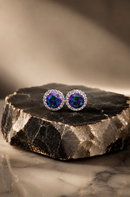 Aretes halo místico en plata 925