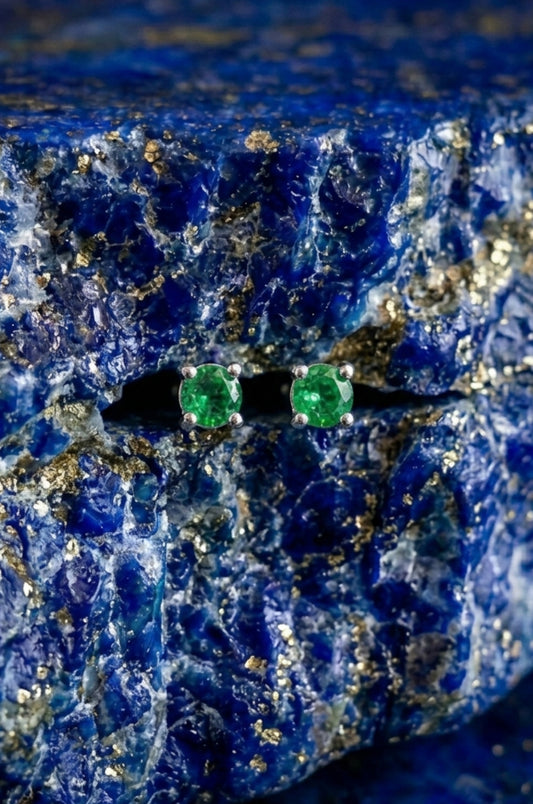 Broqueles verdes en plata 925
