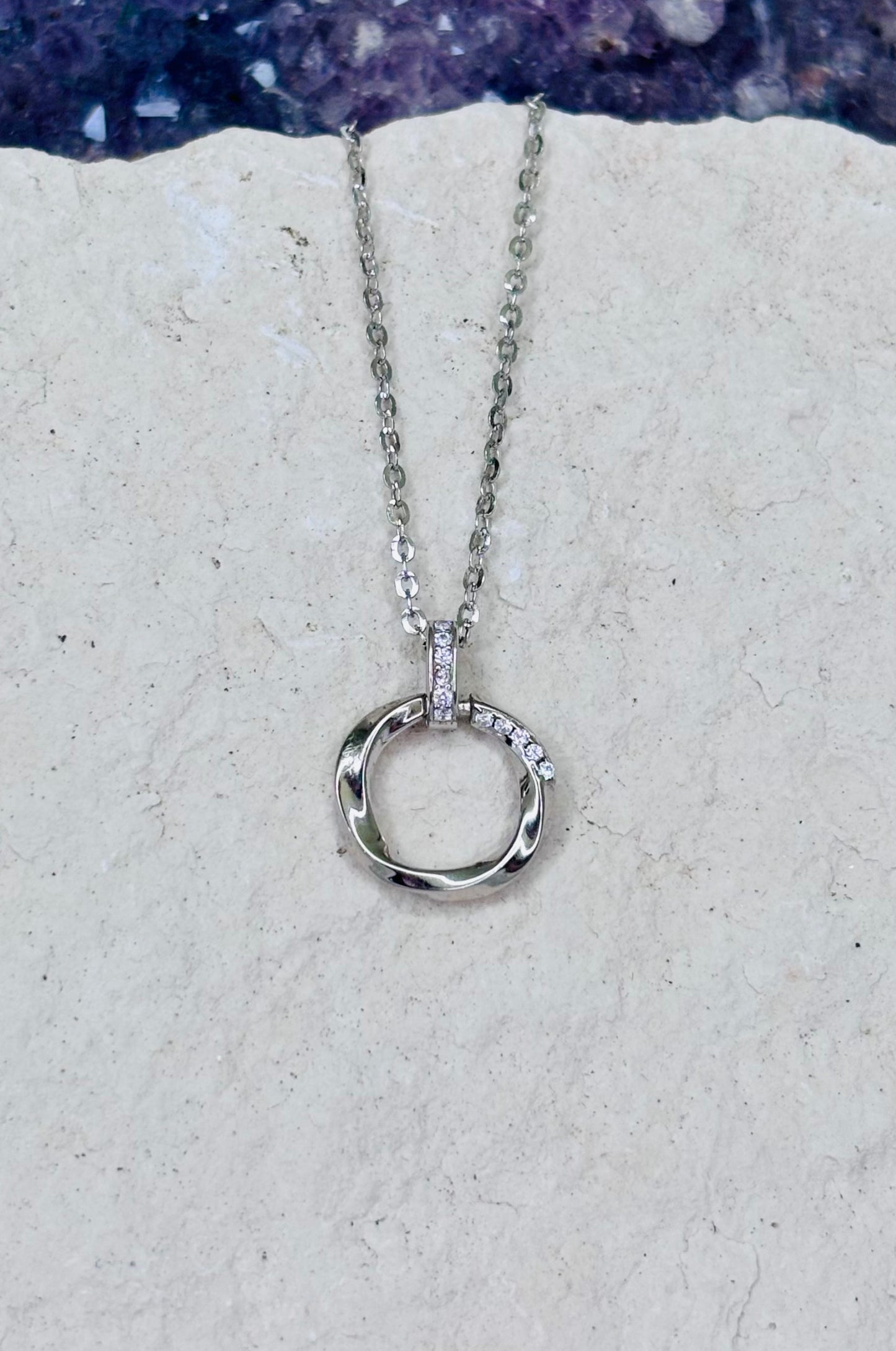 Collar de zirconitas blancas corte diamante en plata 925