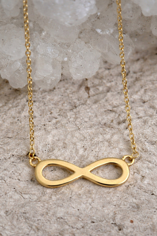 Collar Infinito Liso en Oro Amarillo 10k