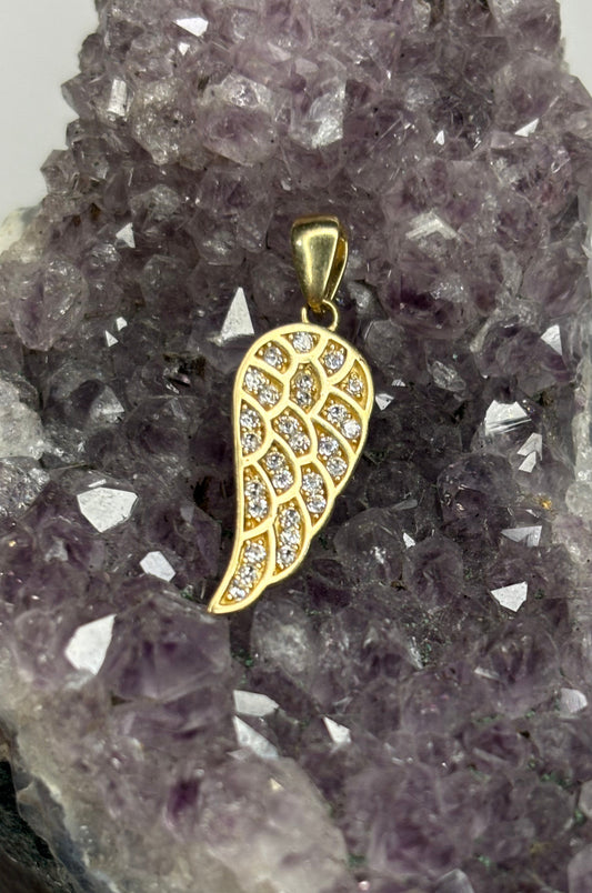 Dije ala de ángel en oro amarillo 14k