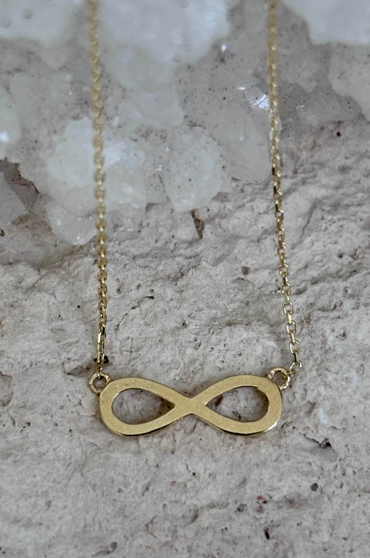 Collar Infinito Liso en Oro Amarillo 10k