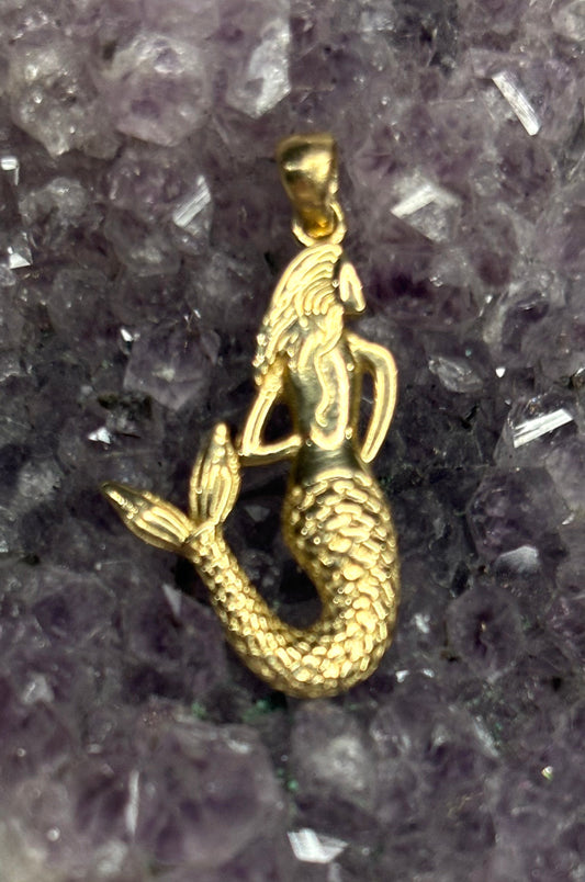 Dije sirena en oro amarillo 14k