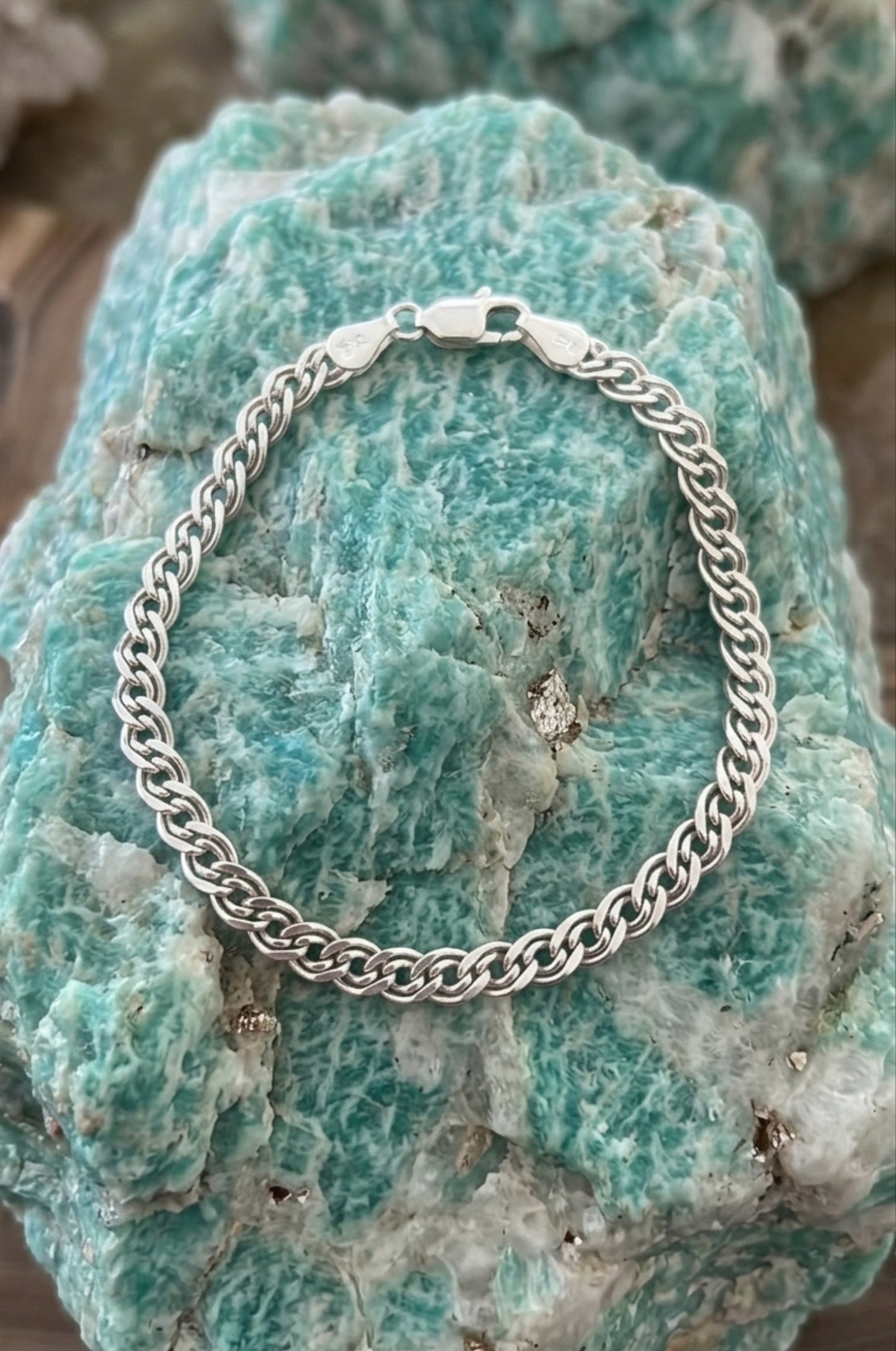 Pulsera barbado diamantado en plata 925