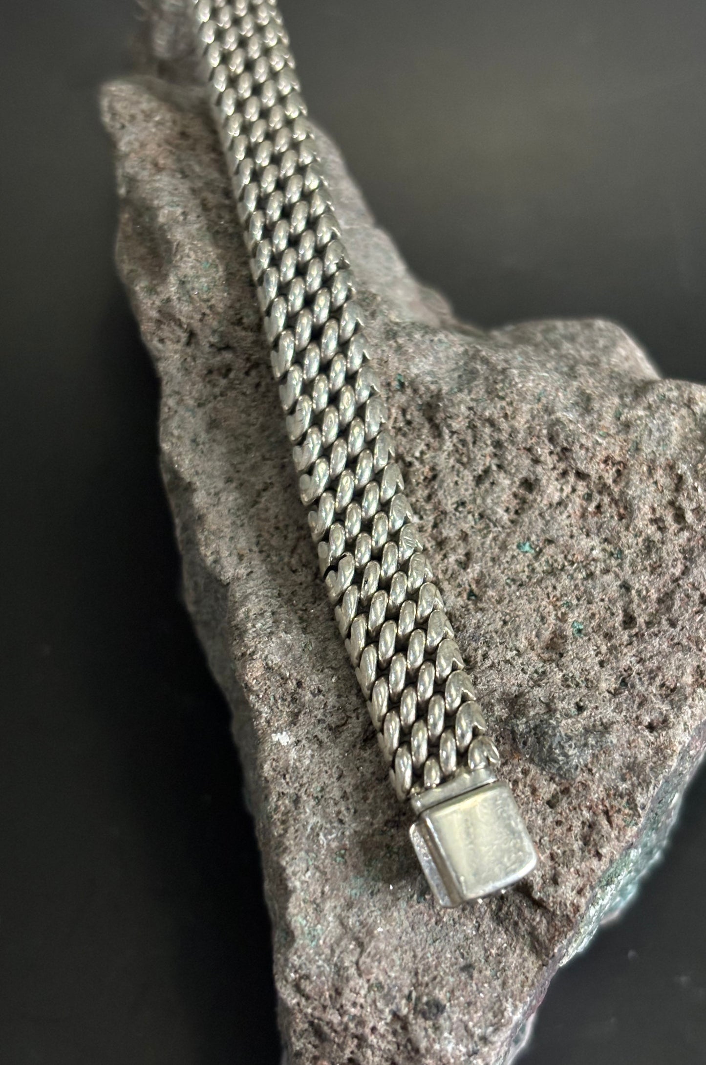 Pulsera tejido panza de víbora en plata 925