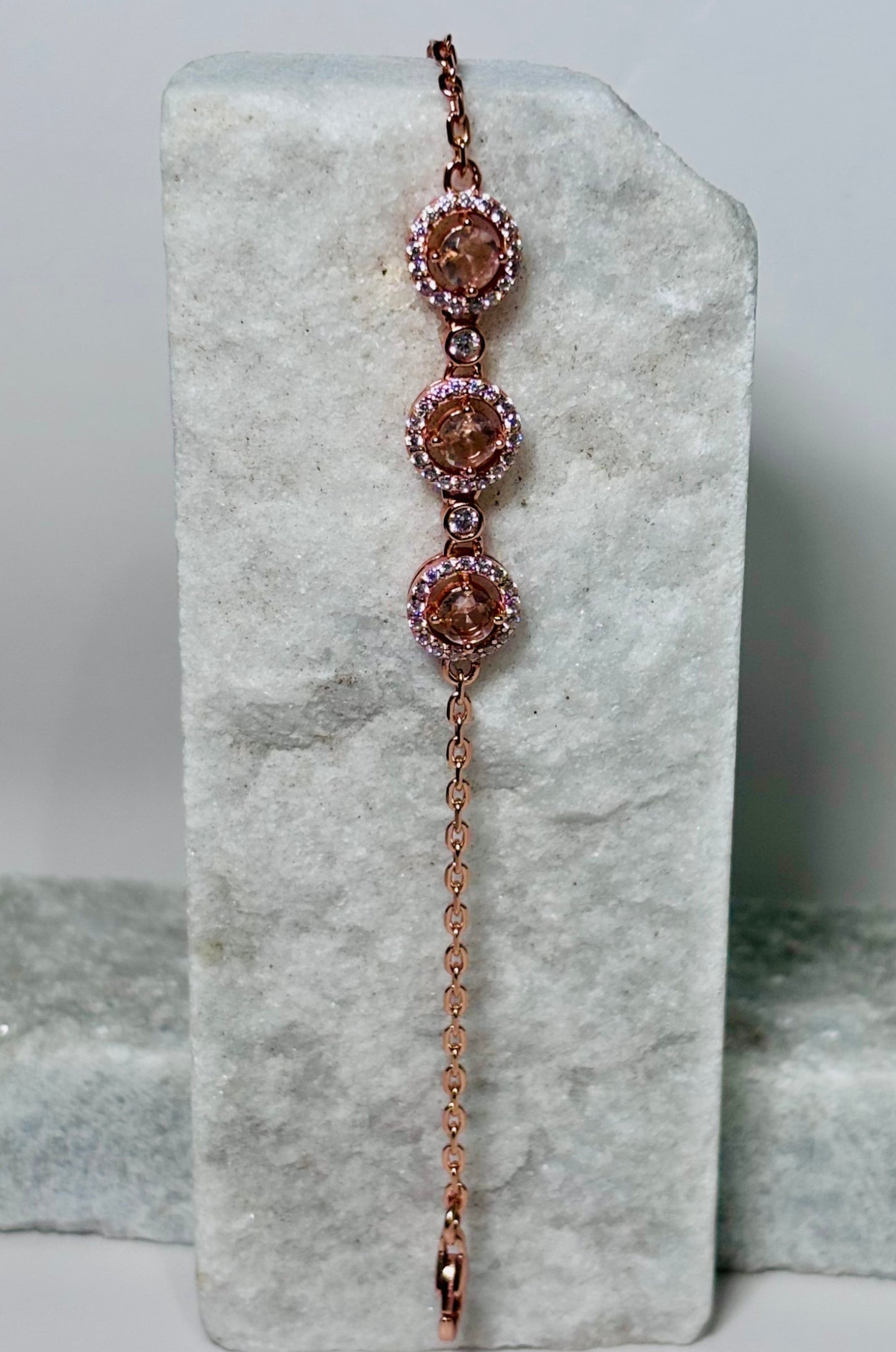 Pulsera halo en plata rosa 925