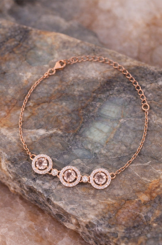 Pulsera halo en plata rosa 925